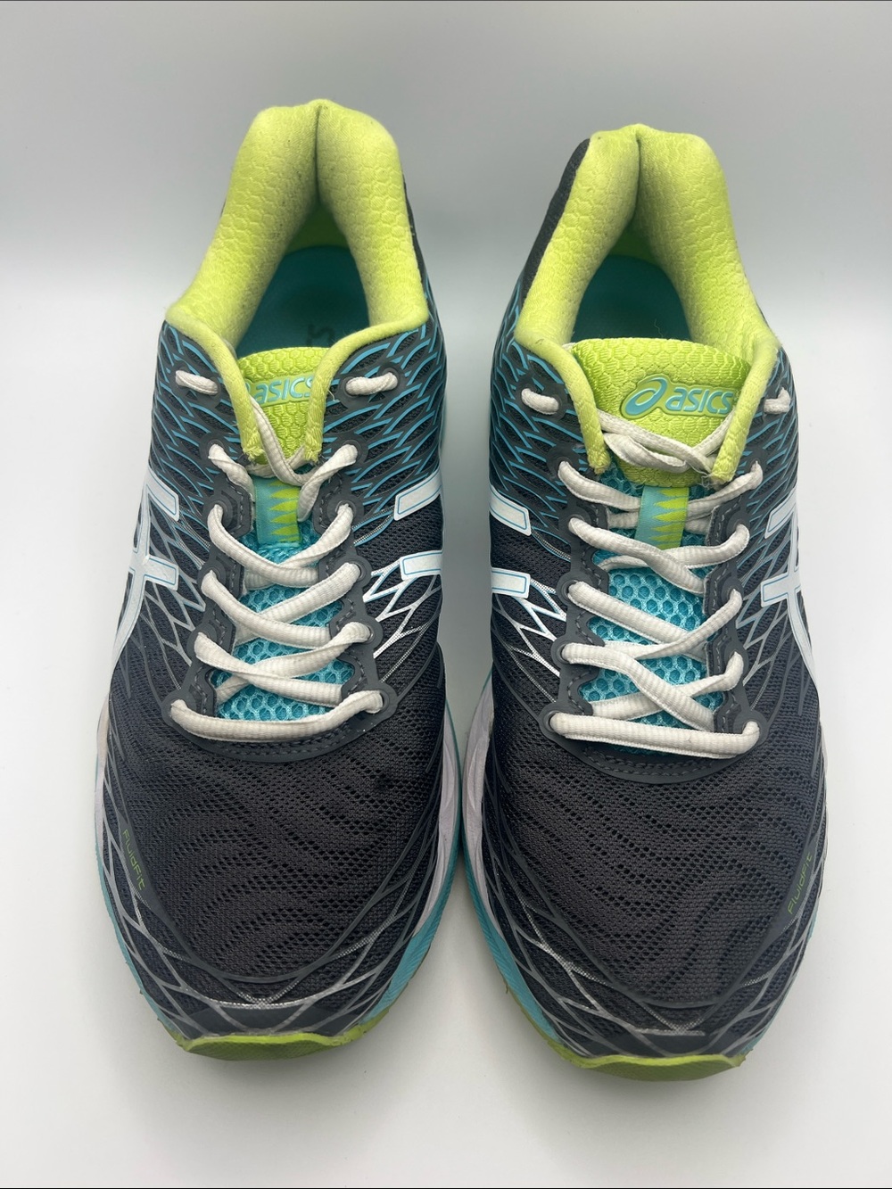 ASICS Women's Running Shoes - Black with Teal and Lime